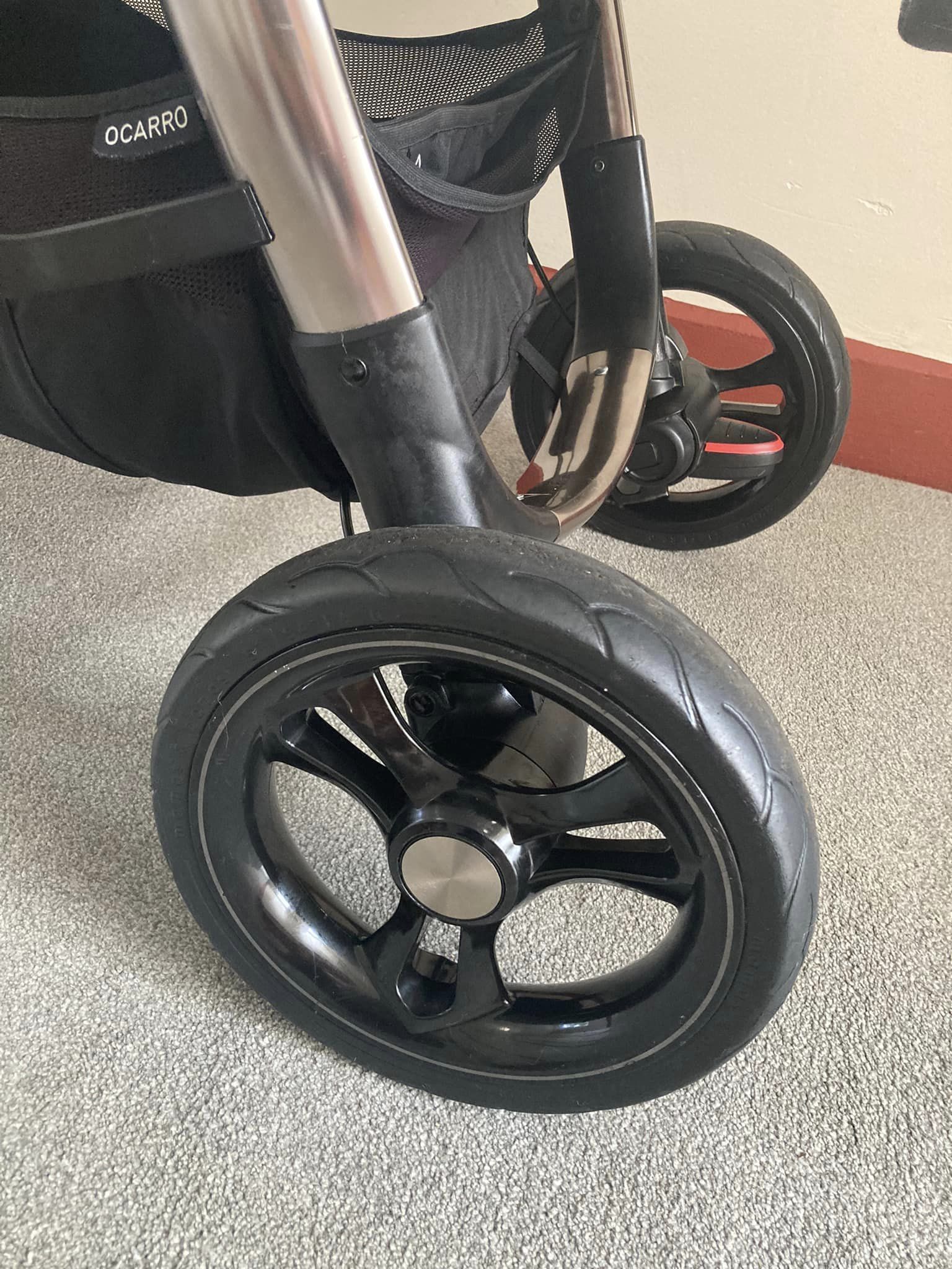 shiny clean pushchair wheels